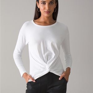 WHBM Long Sleeve Twist Front Tee